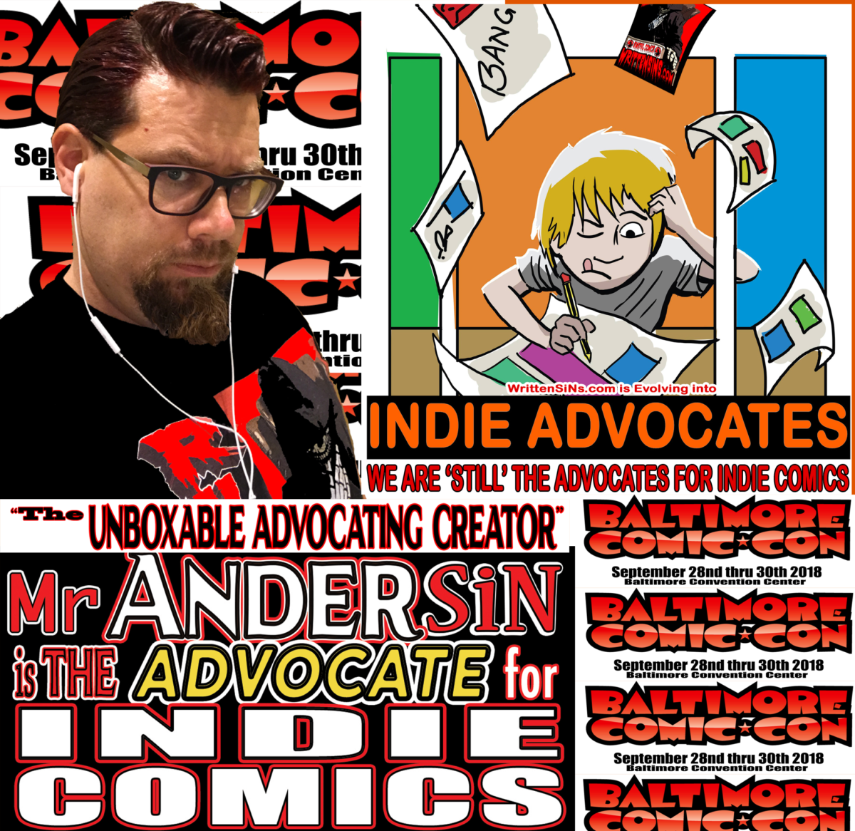 COMIC CON HIGHWAY EXITING with INDIE ADVOCATING  in the  SOUTH::-MD- BALTIMORE here COMES INDIE ADVOCATES  & MR. ANDERSIN 9.28-30.18  .