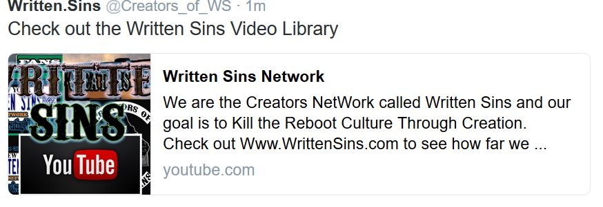 The Written Sins Network Video Library  .THROW BACK to 2016