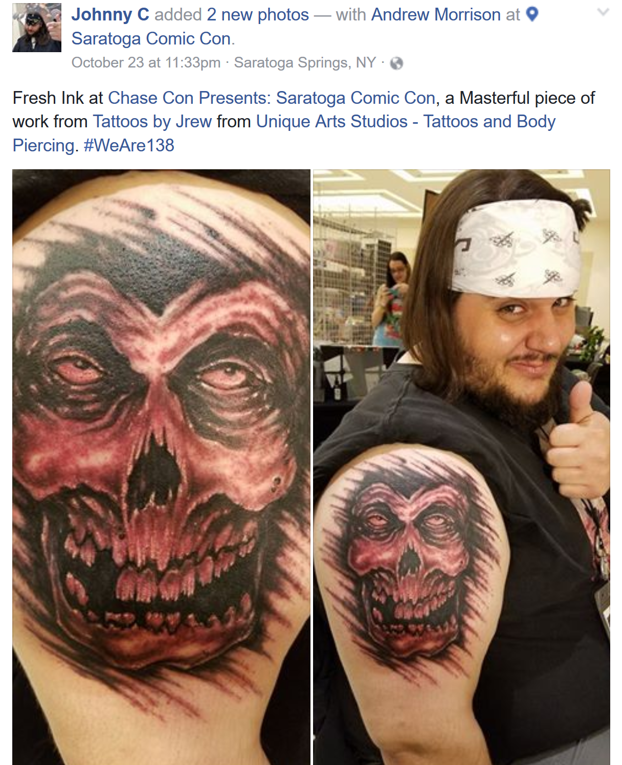 Johnny C shares his new ink from The Saratoga Comic Con with us