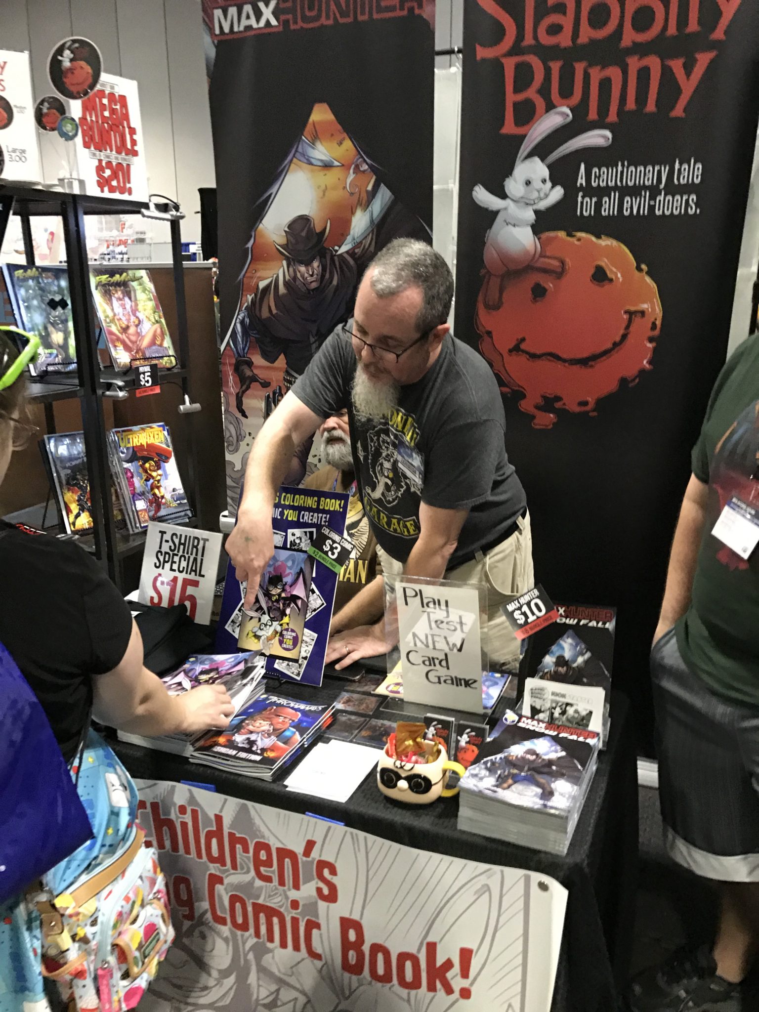 Art of the Day Special Comic  Con tables setups: Stabbity Bunny Table