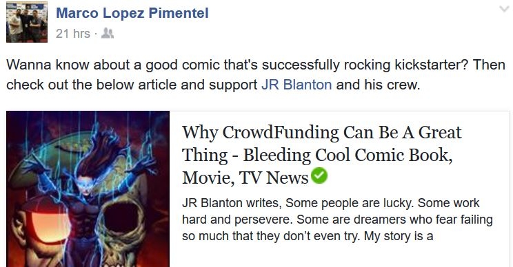 WSN NEWS:: Jr Blanton contributes to Bleeding Cool:: Why CrowdFunding Can Be A Great Thing!