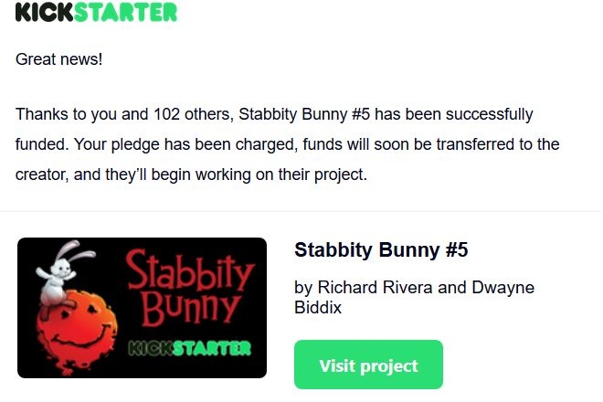 Stabitty Bunny issue 5 has been full funded Congrats to the Stabbity TEAM