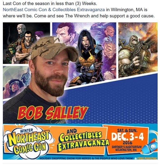 SHARE ME: Bob Salley to end 2016 Comic Season at  NorthEast Comic Con & Collectibles Extravaganza