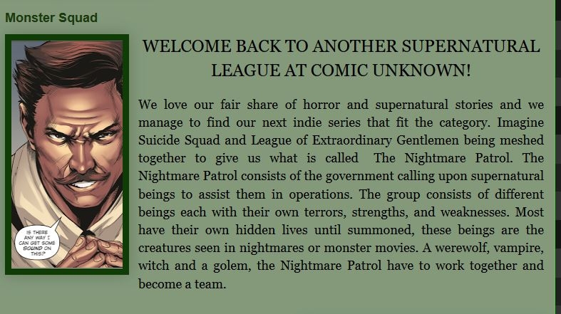 WELCOME BACK TO ANOTHER SUPERNATURAL LEAGUE AT COMIC UNKNOWN!