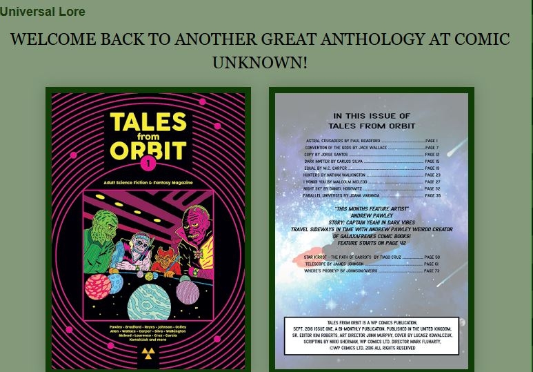 A Comics UnKnown Review of Tales from Orbit ANOTHER GREAT ANTHOLOGY