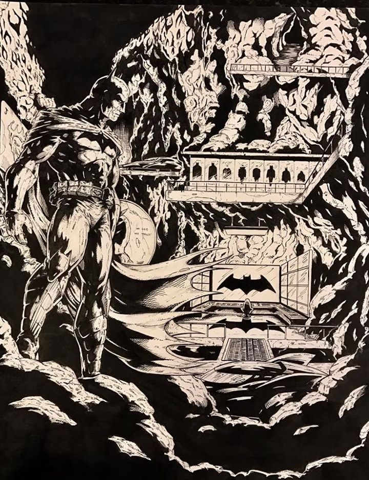 Enter the BATCAVE for today’s Art of the Day by Mike Mez Phillips‎