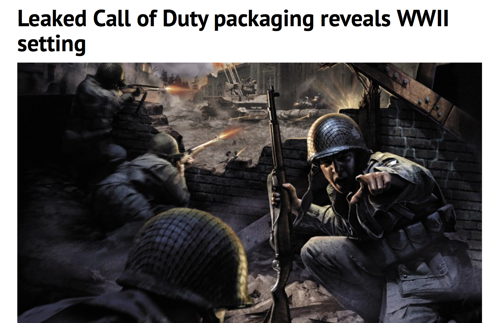 Follow up NEWS on Call of Duty newest Game going Back to WWII