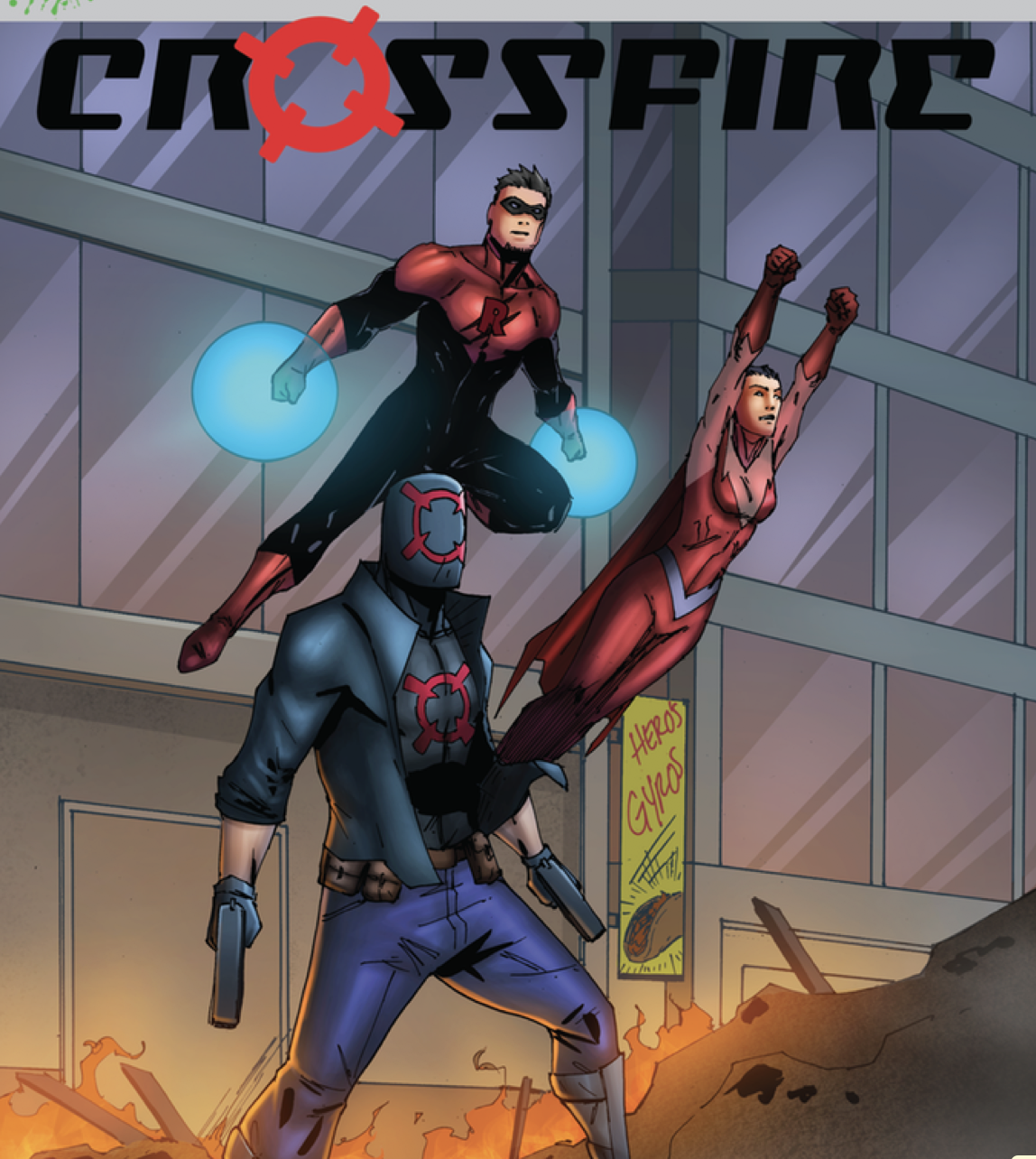 The story of a mercenary and his team of heroes as they battle crime in Crossfire Issue #2!  .  .  .