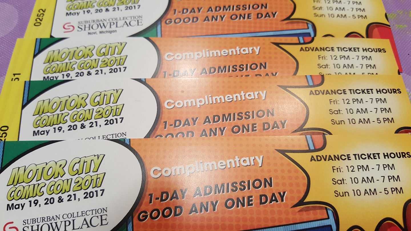 Free Ticket Drawing  for VETS for the Motor City Comic Con:  .  .