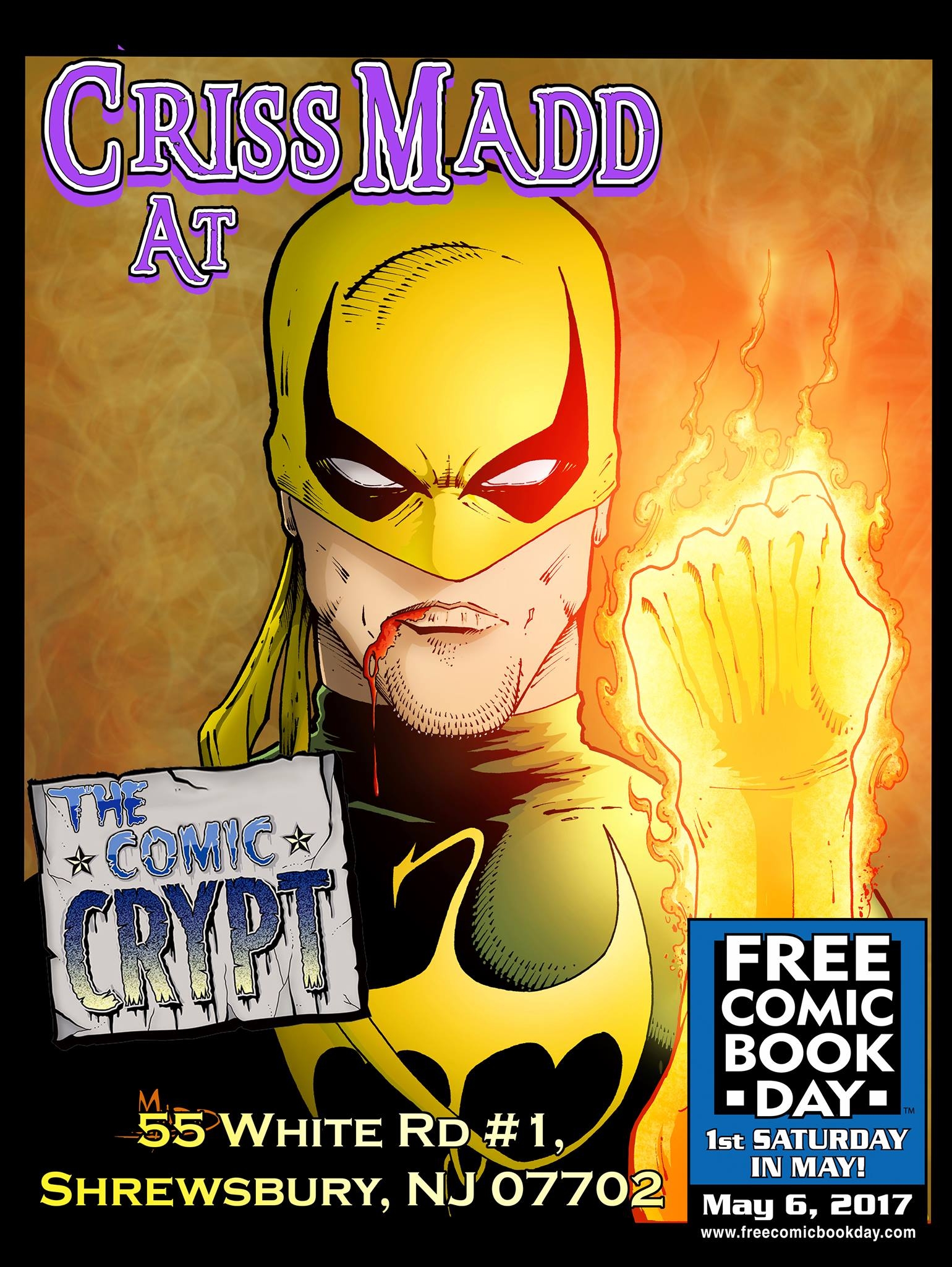 MADDNESS will Consume Shrewsbury, NJ @ The Comic Crypt for Free Comic Book Day as Criss Madd makes an appearnace