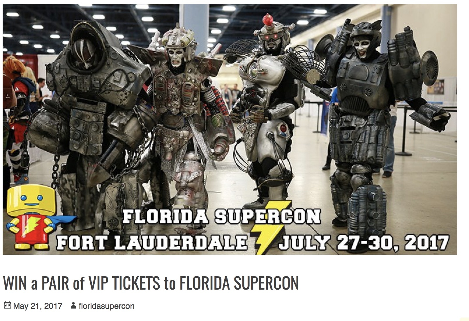 WIN a PAIR of VIP TICKETS to FLORIDA SUPERCON