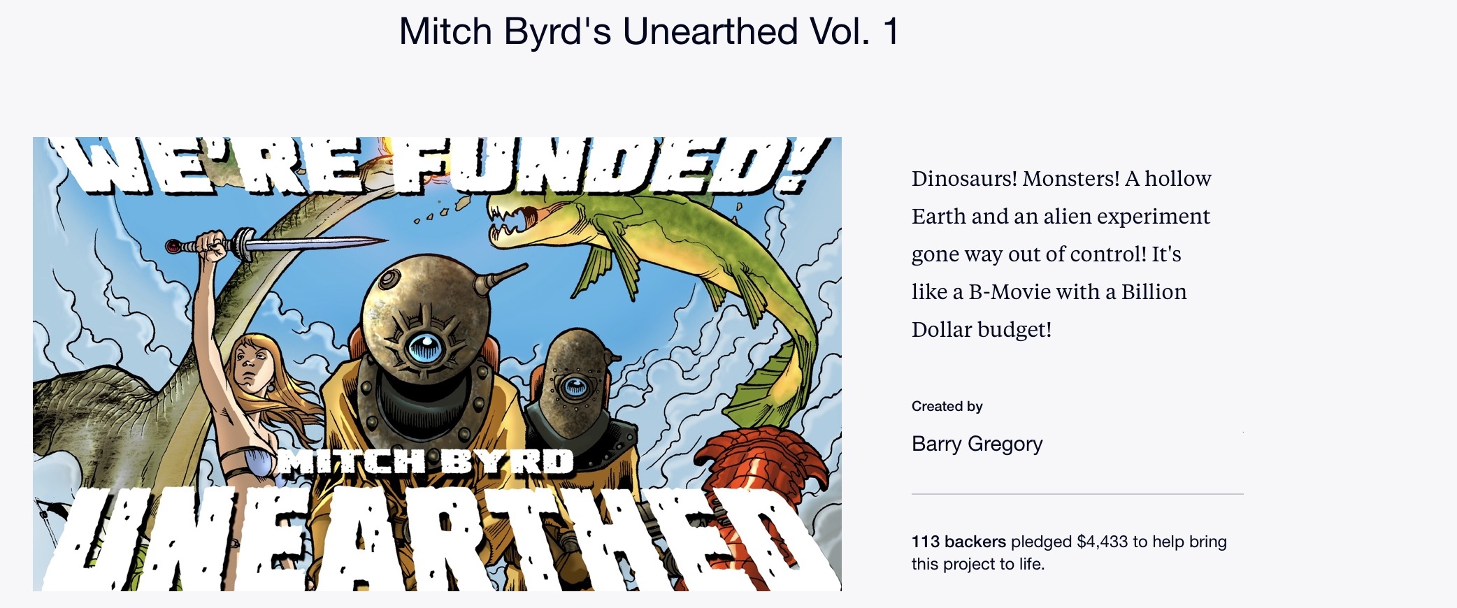 Mitch Byrd’s Unearthed Vol. 1 has LAUNCHED off of Kickstarter