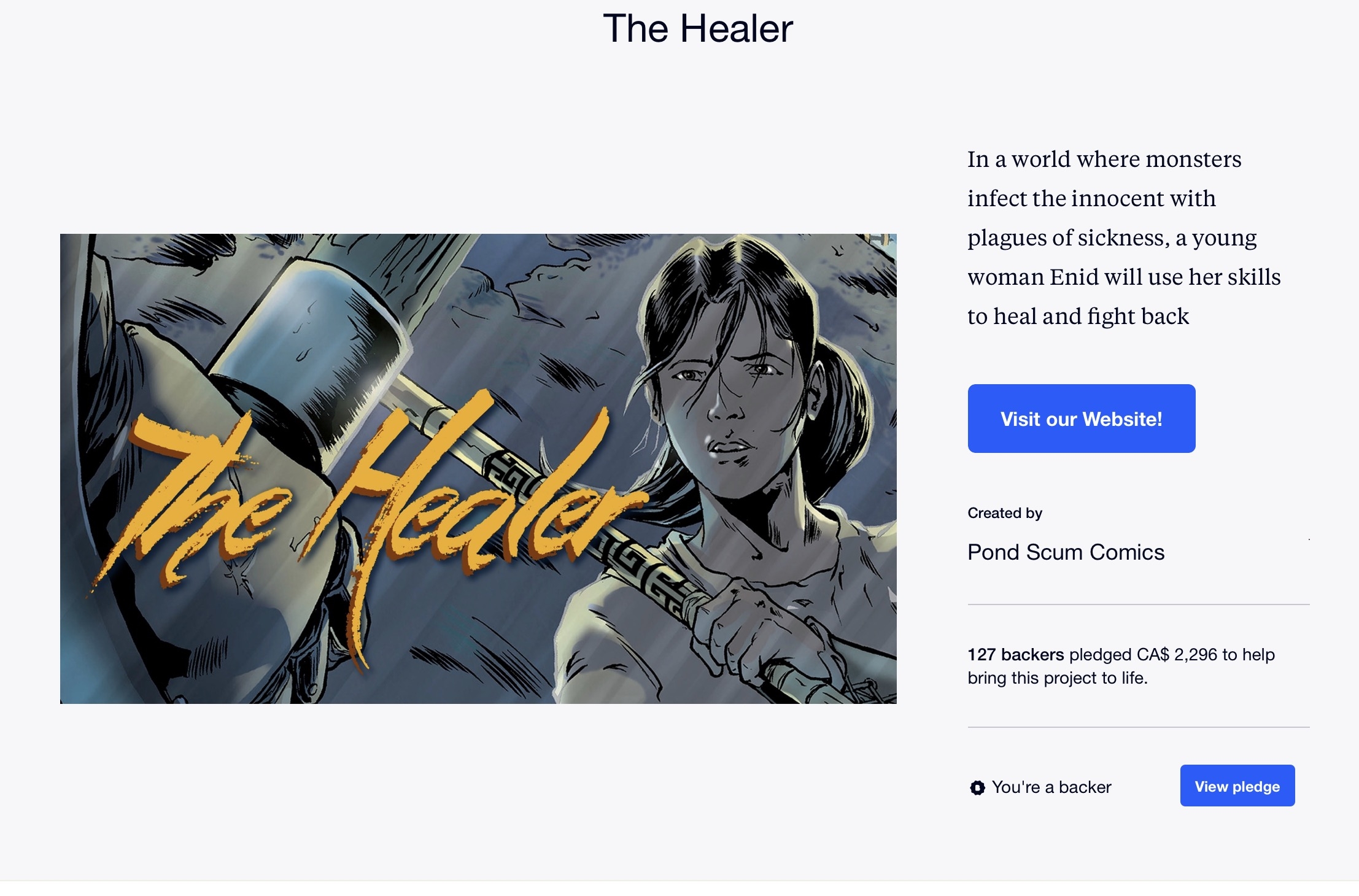The Healer from Pond Scum has Launched off of Kickstarter