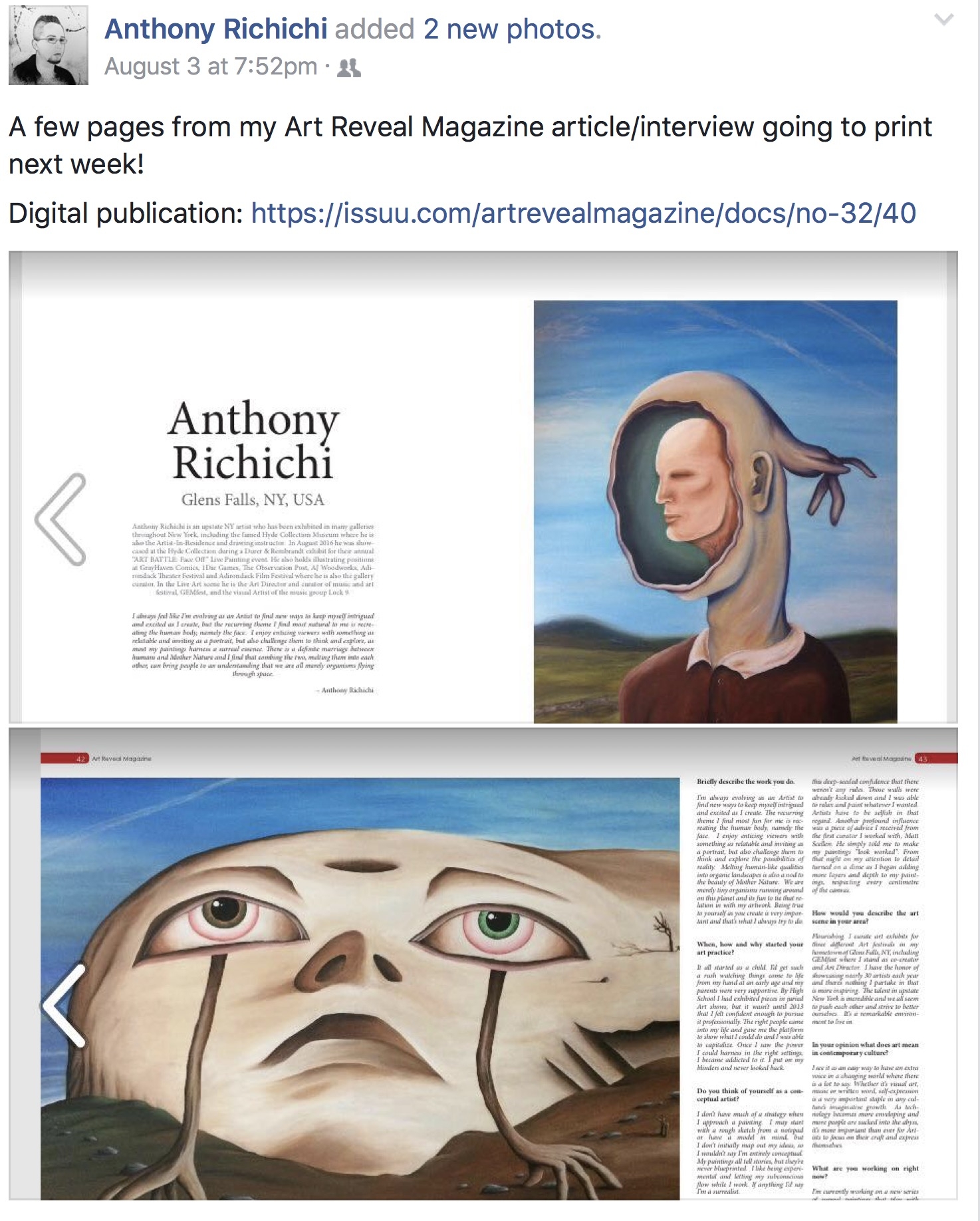 Anthony Richichi gets the Attention his Art Demands