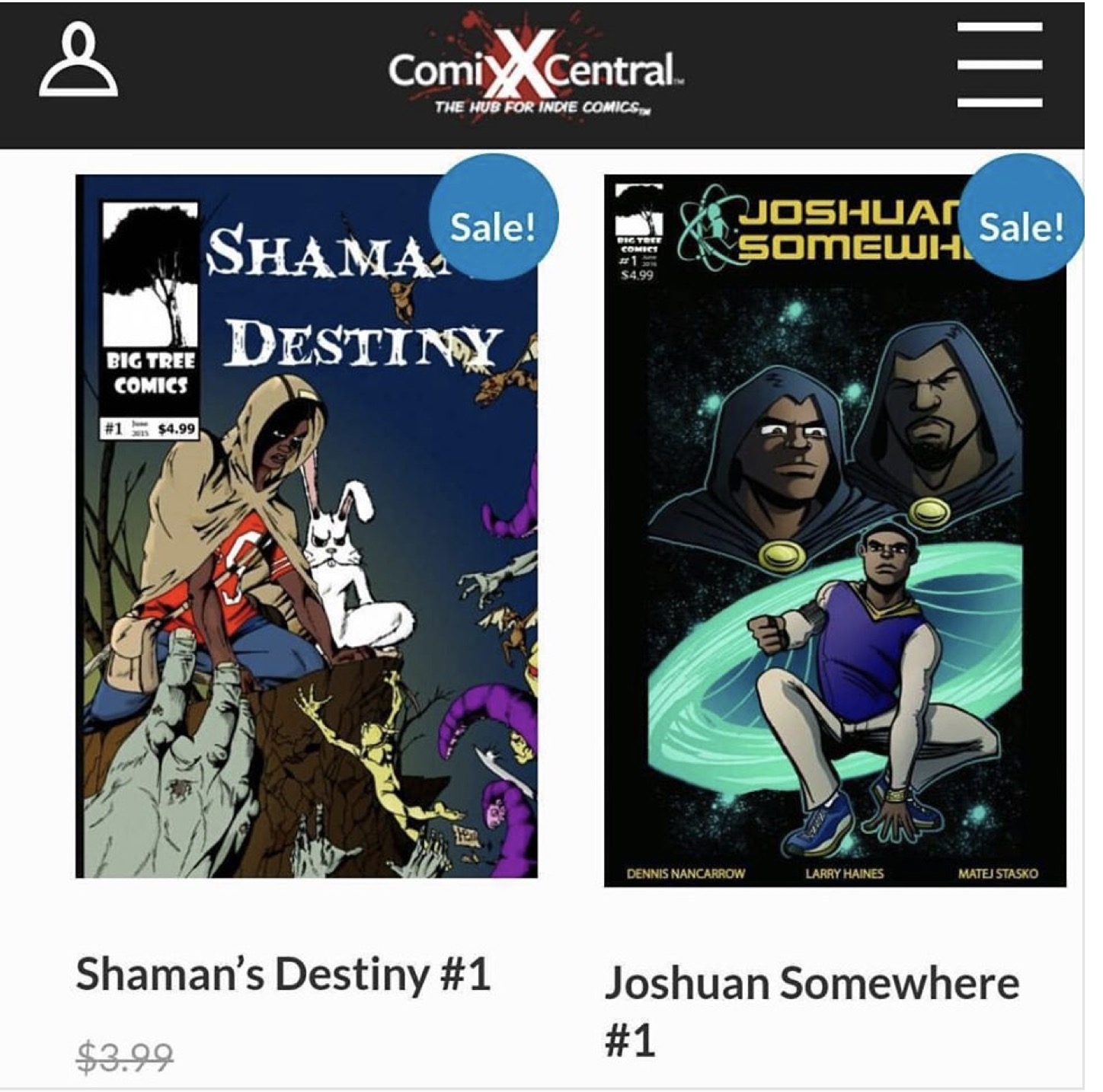 Big Tree Comics books are half off at Comix Central right now. Great time to try them out.