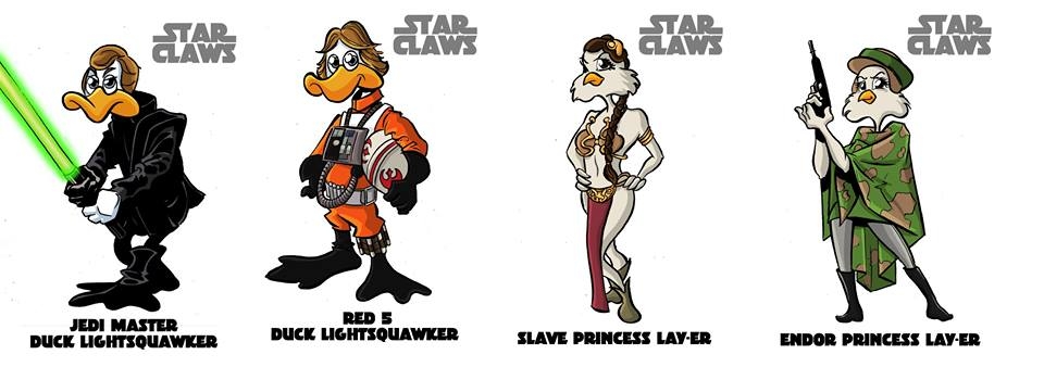 4 New characters, available as postcards and coasters with STAR CLAWS from swampline comics.