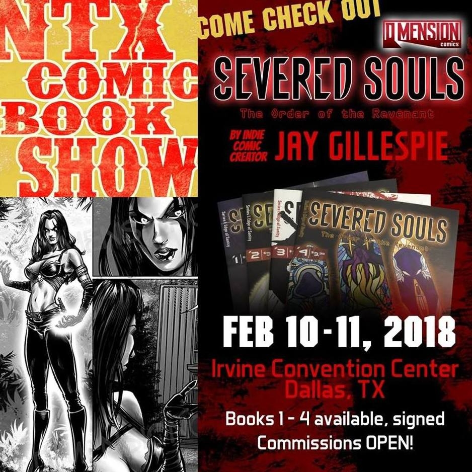 (TX) Jay Gillespie enters NTX Comic books Show with SEVERED SOULS