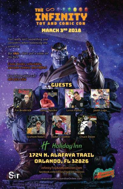 COMIC CON HIGHWAY FLORIDA EXIT:: – Roland Mann will be at  The Infinity Toy and Comic Con this Saturday in Orlando  .