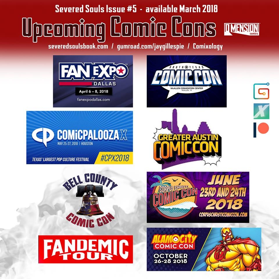 Dimension Comics & Jay Gillespie Comic Con Highway Road MAP for 2018