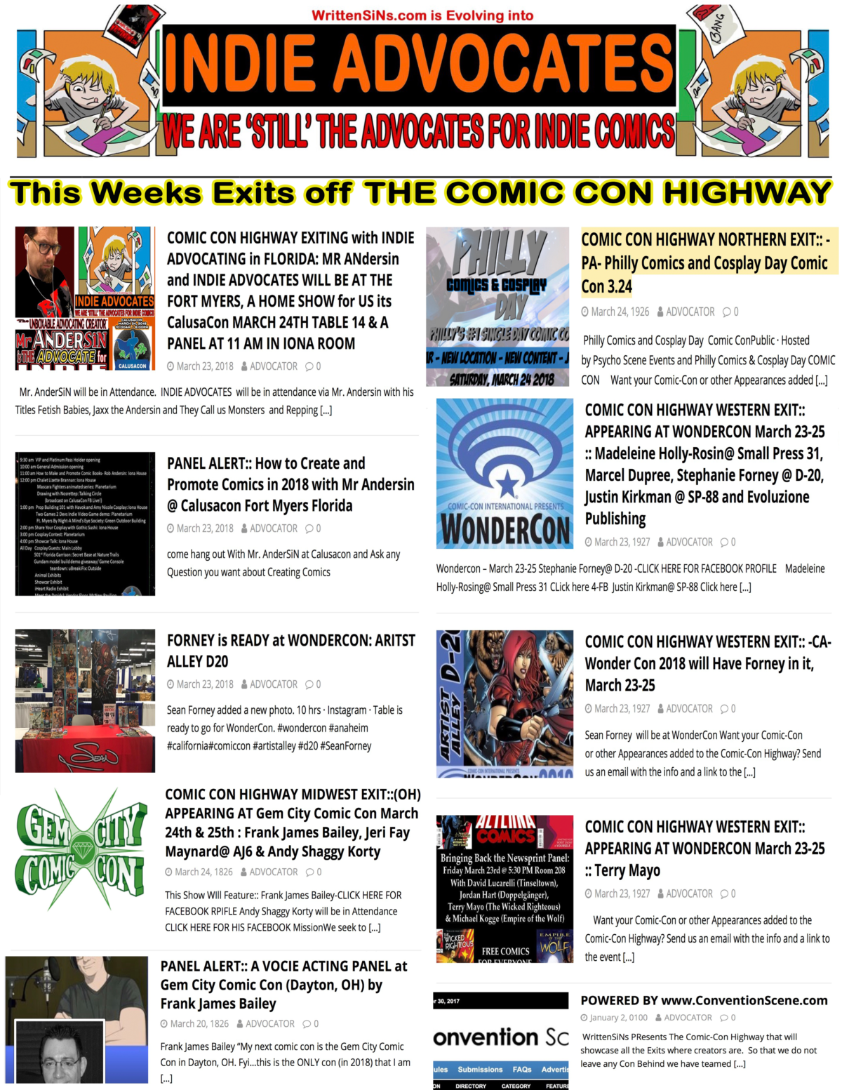 INTRODUCING THE COMIC CON HIGHWAY ROAD MAP