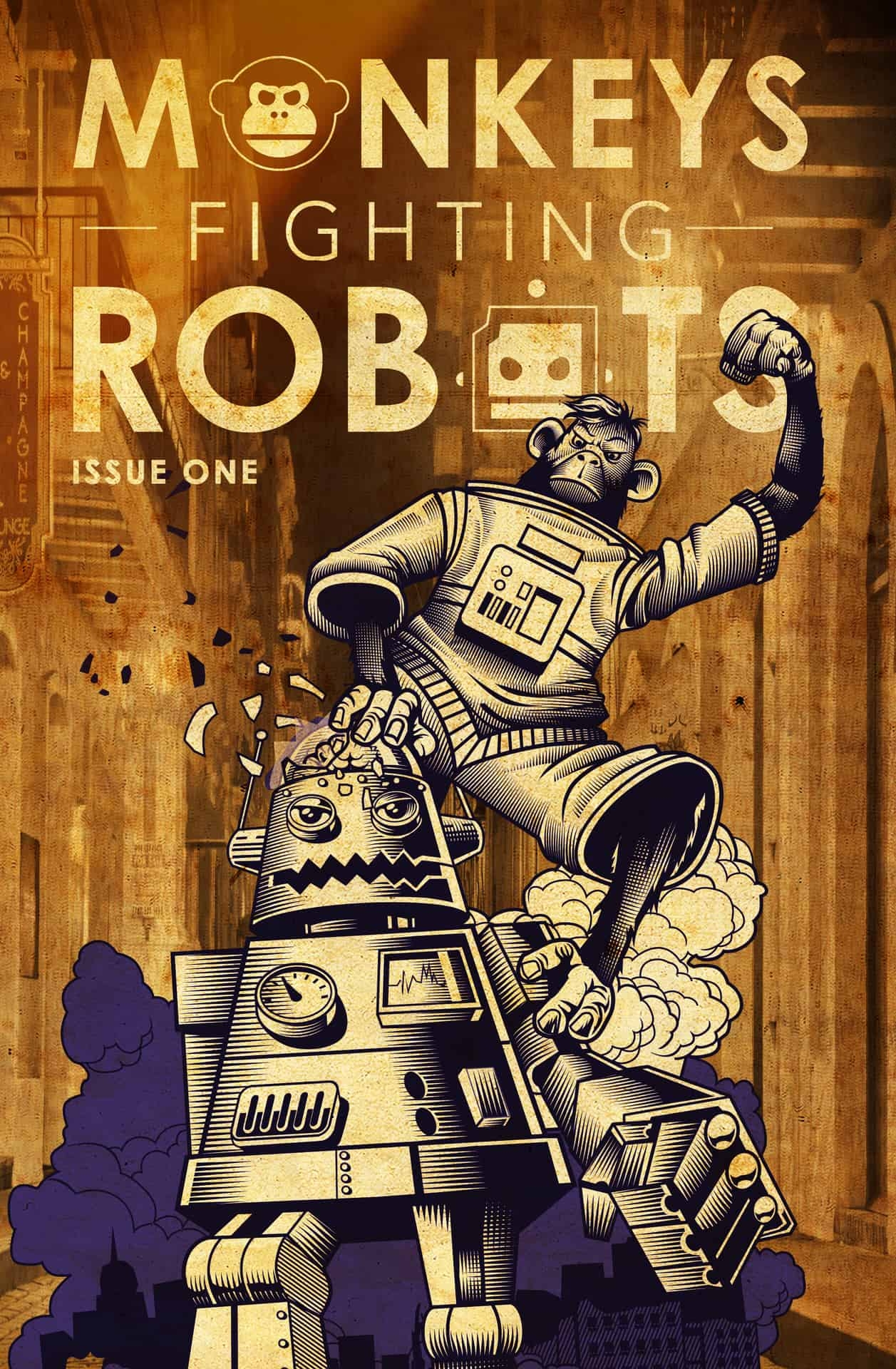 Available in INDIE PREVIEWS::  MONKEYS FIGHTING ROBOTS #1  .