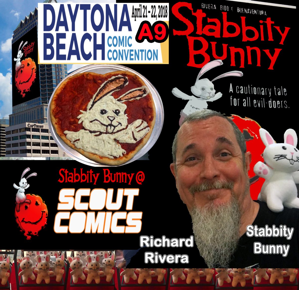 COMIC CON HIGHWAY FLORIDA EXIT gets STABBITY :: STABBITY BUNNY creator RICHARD RIVERA  and SCOUT COMICS @ Daytona Beach Comic Convention April 21st -22nd  .  .  .  .