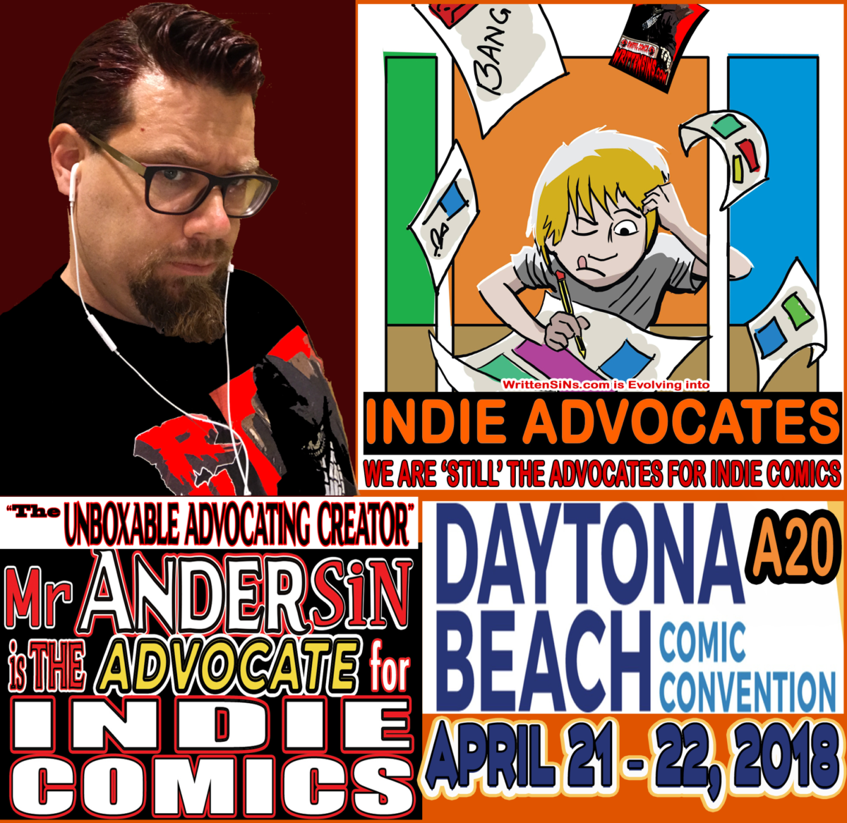 COMIC CON HIGHWAY EXITING with INDIE ADVOCATING  in FLORIDA::  Daytona Beach Comic Convention will have ADVOCATING and SiNs April 21 – 22, 2018  .