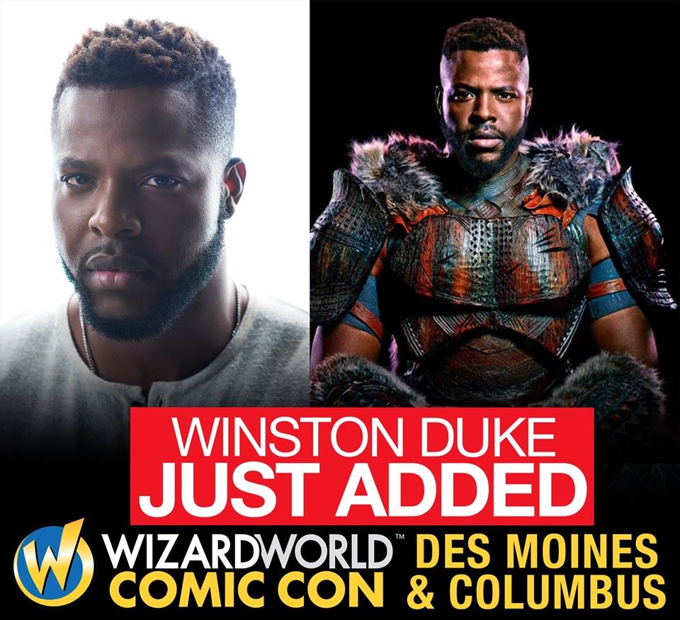 Winston Duke from Black Panther is joining  WIZARD WORLD DES MOINES & COLUMBUS