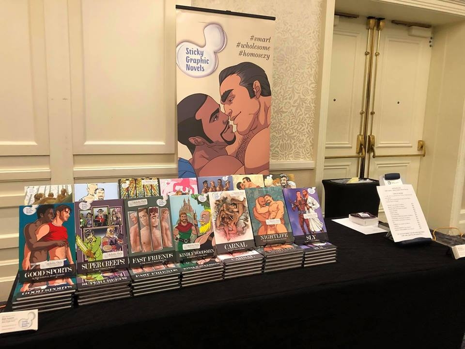 Sticky Graphic Novels and Dale Lazarov will be at Booth B-9 on the  3rd Floor Balcony of International Mister Leather’s Market in Chicago