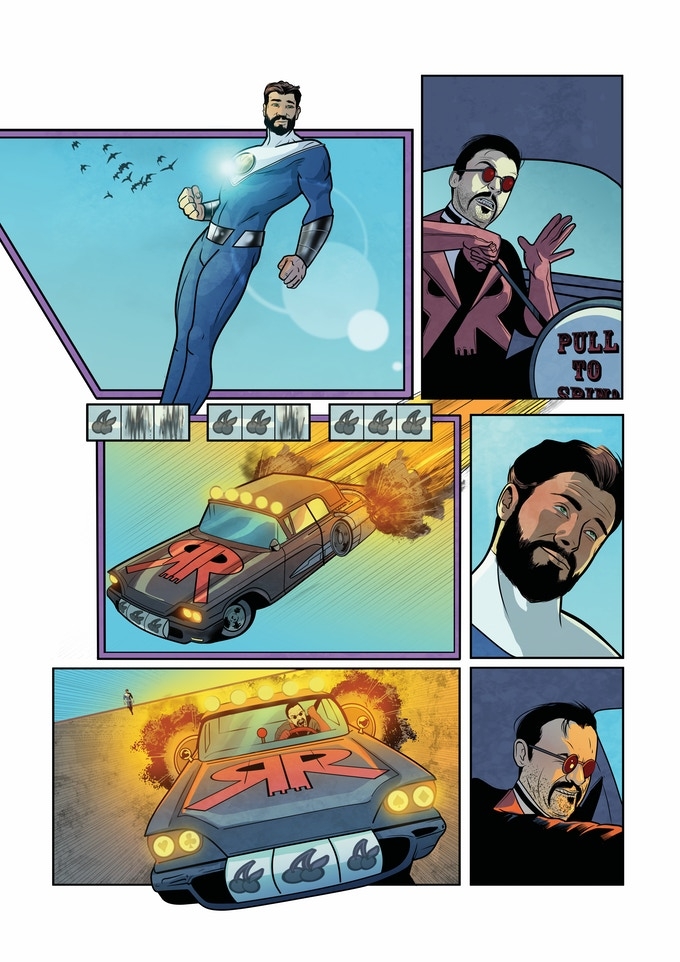 Elk Mountain  A 64 page graphic novel about the role superheroes play in the communities they defend, as well as how fear can tear communities apart.  .  .