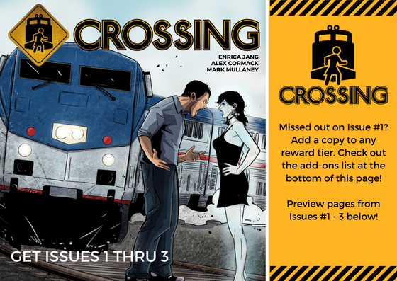CROSSING #2 and #3! New issues in this paranormal series!  An annoying goth princess haunts the rookie train conductor who ran her over. Paranormal couples counseling, anyone?  .