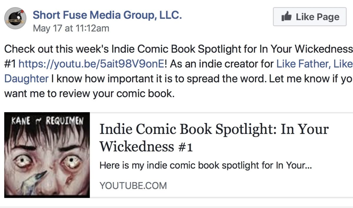 Indie Comic Book Spotlight: In Your Wickedness #1