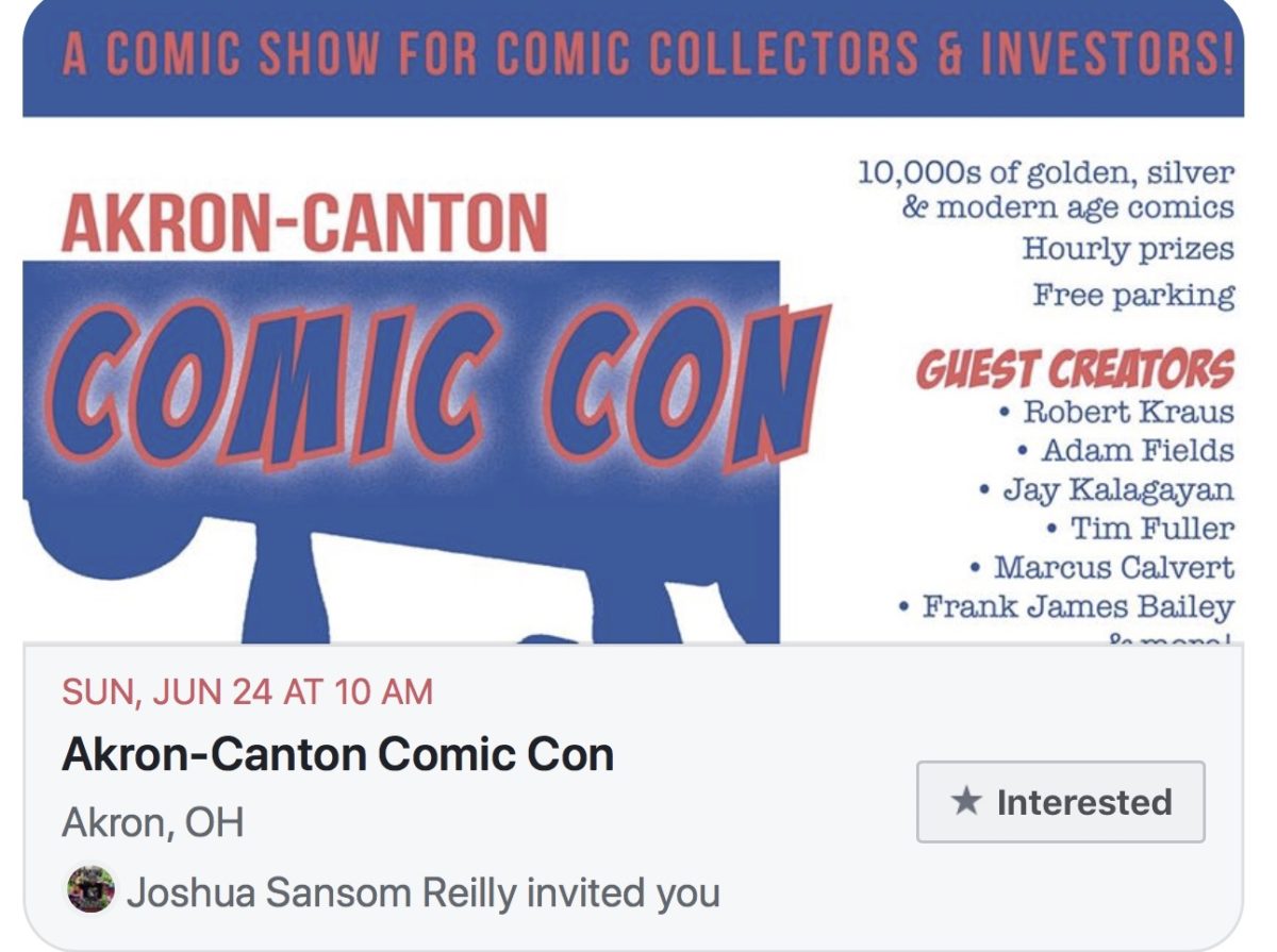 COMIC CON HIGHWAY MIDWEST EXIT::  -OH- Canton Comic Con will Feature Frank James Bailey