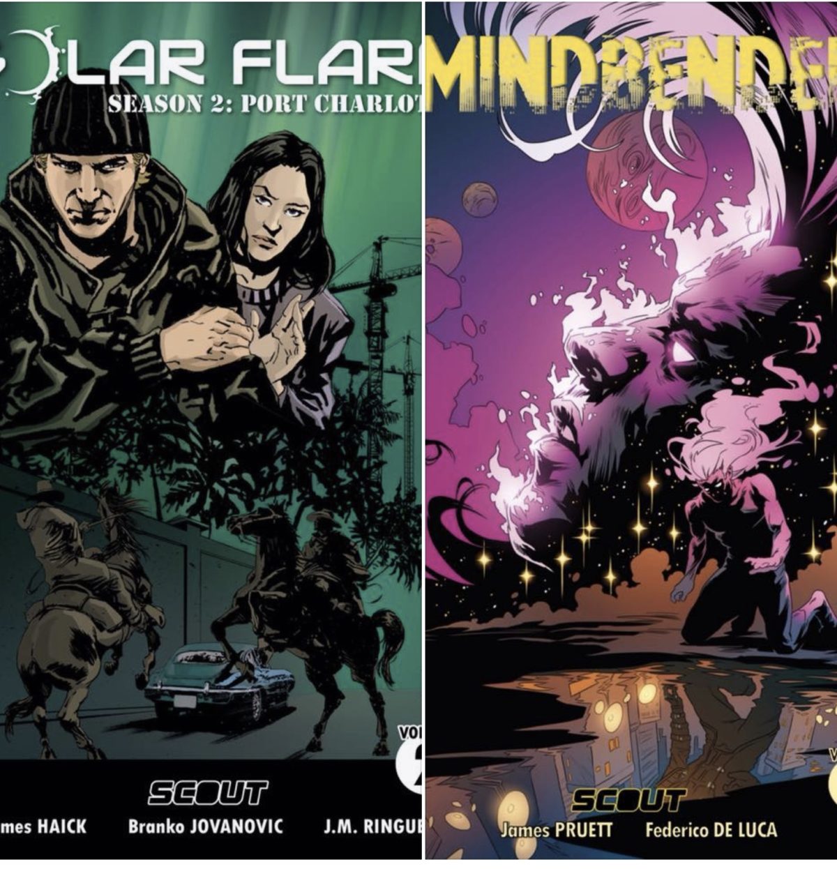 TWO GREAT COMICS NOW SOLD EVERYWHERE FROM SCOUT :