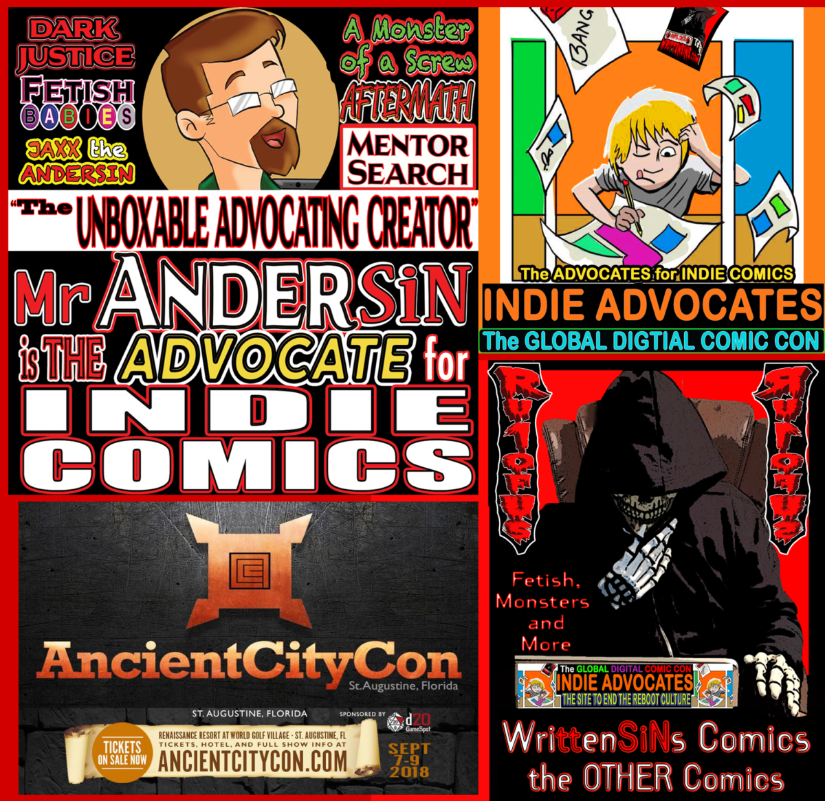 COMIC CON HIGHWAY FLORIDA EXIT:: FEATURING:: ANCIENT CITYCON, Will FEATURE -Mr. AnderSiN, WrittenSiNs Comics and INDIE ADVOCATES on Sept 7-9