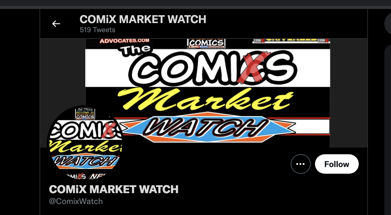 This is THE COMiX MARKET WATCH