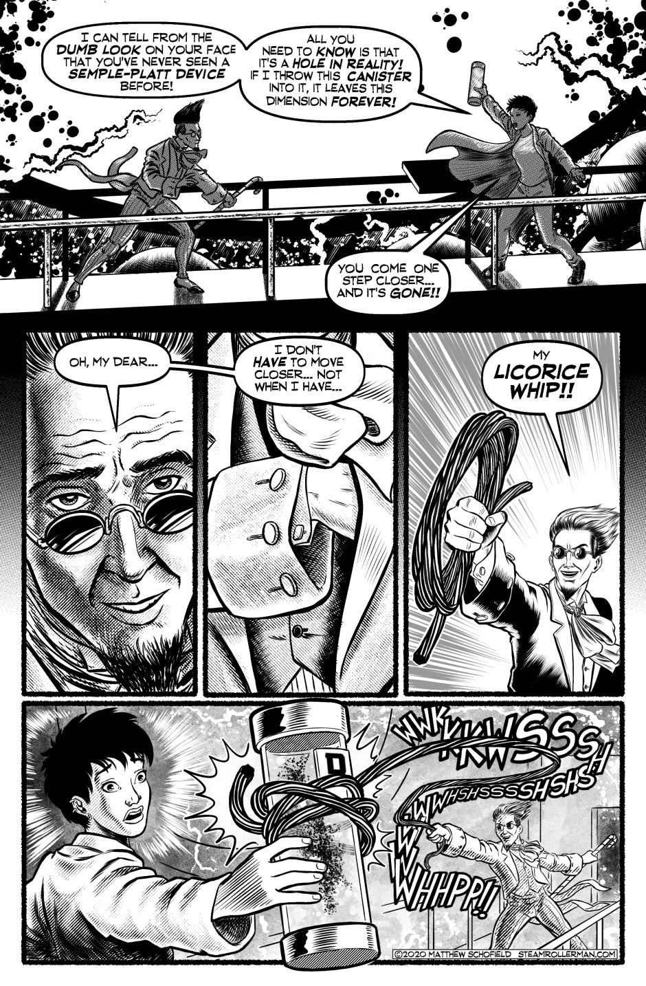 Issue Two, Page Thirty-Three – No one expects the Licorice Whip!!