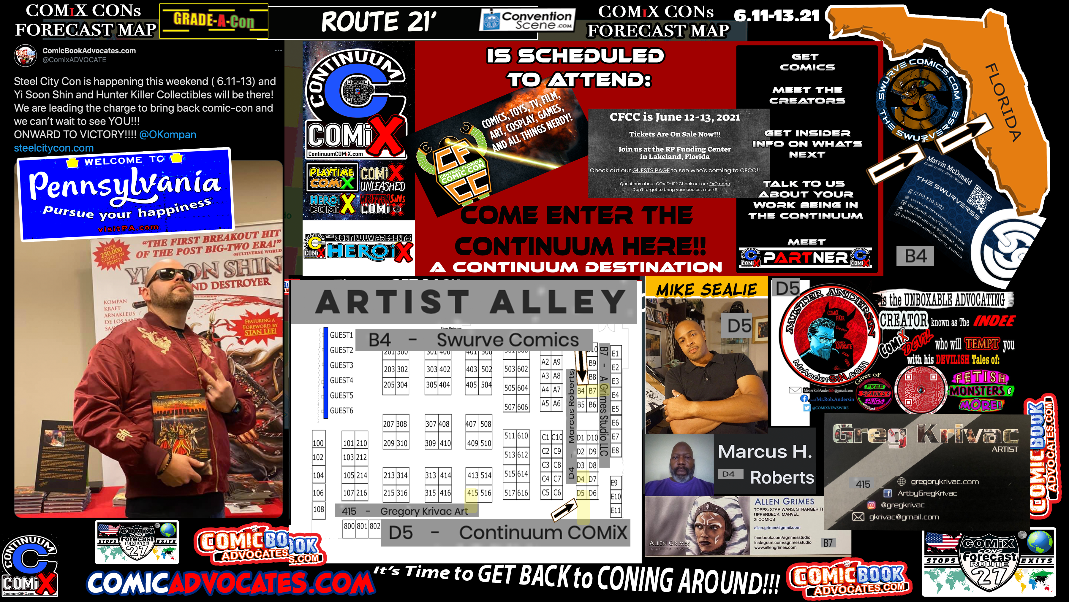 Your EXTENDING COMiXcon FORECAST for June 11-13th of ’21 -CFCC in FL and SCC in PA