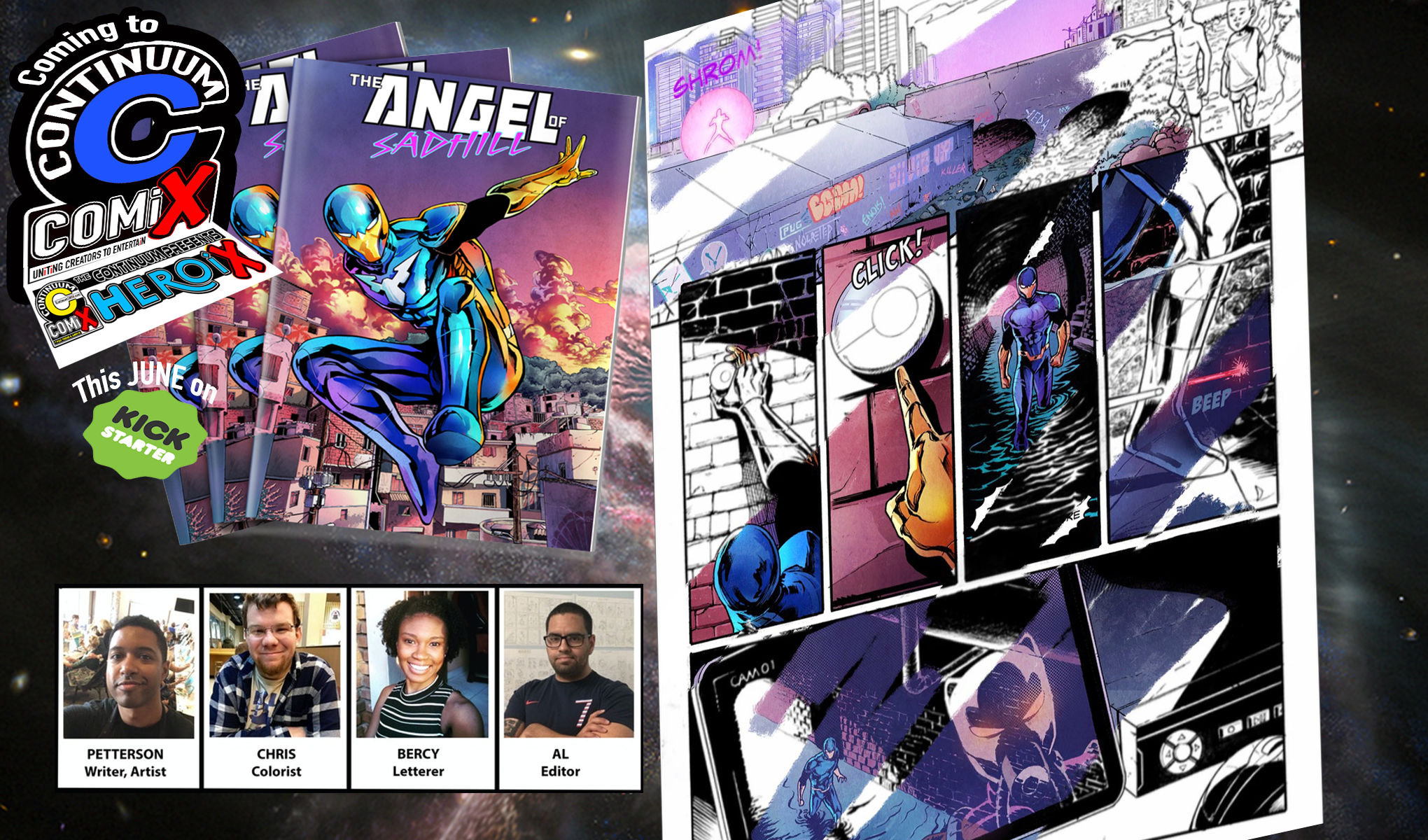 www.HEROiXCOMiX.com KICKSTARTER gets an ANGEL to Watch over it as The CONTINUUM Creative Libary Continues to EXPAND.   From THE COMiX NEWS WiRE