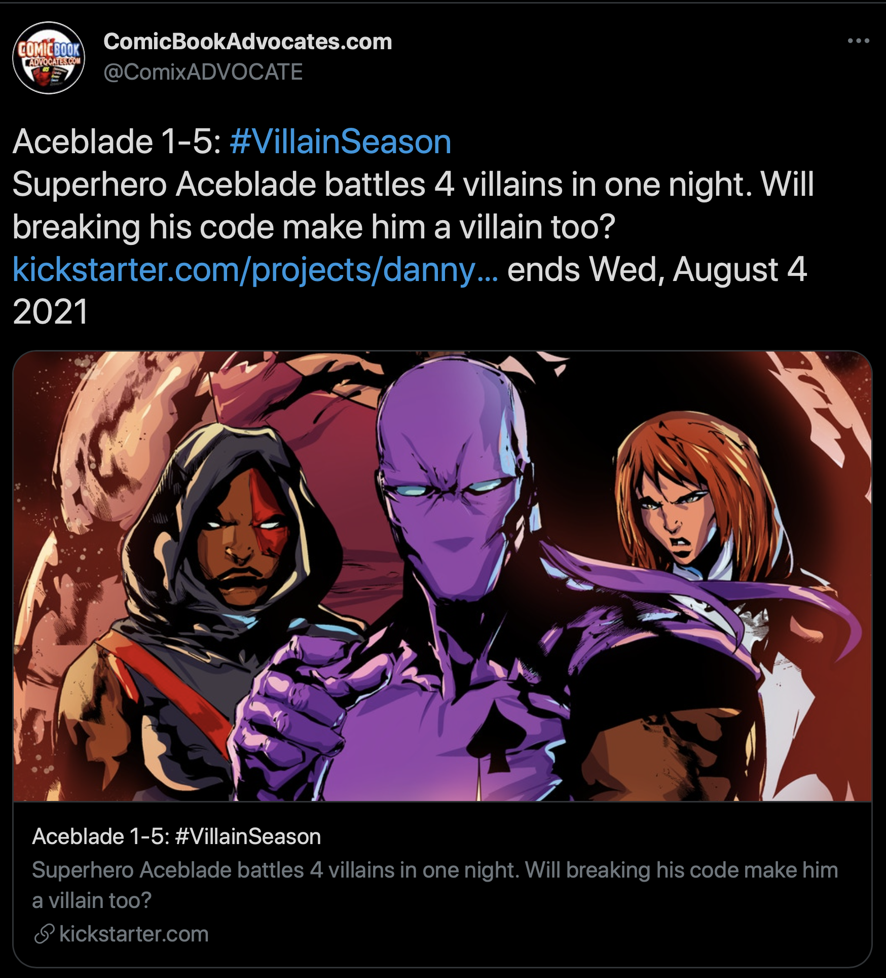 Aceblade 1-5: #VillainSeason Superhero Aceblade battles 4 villains in one night. Will breaking his code make him a villain too?