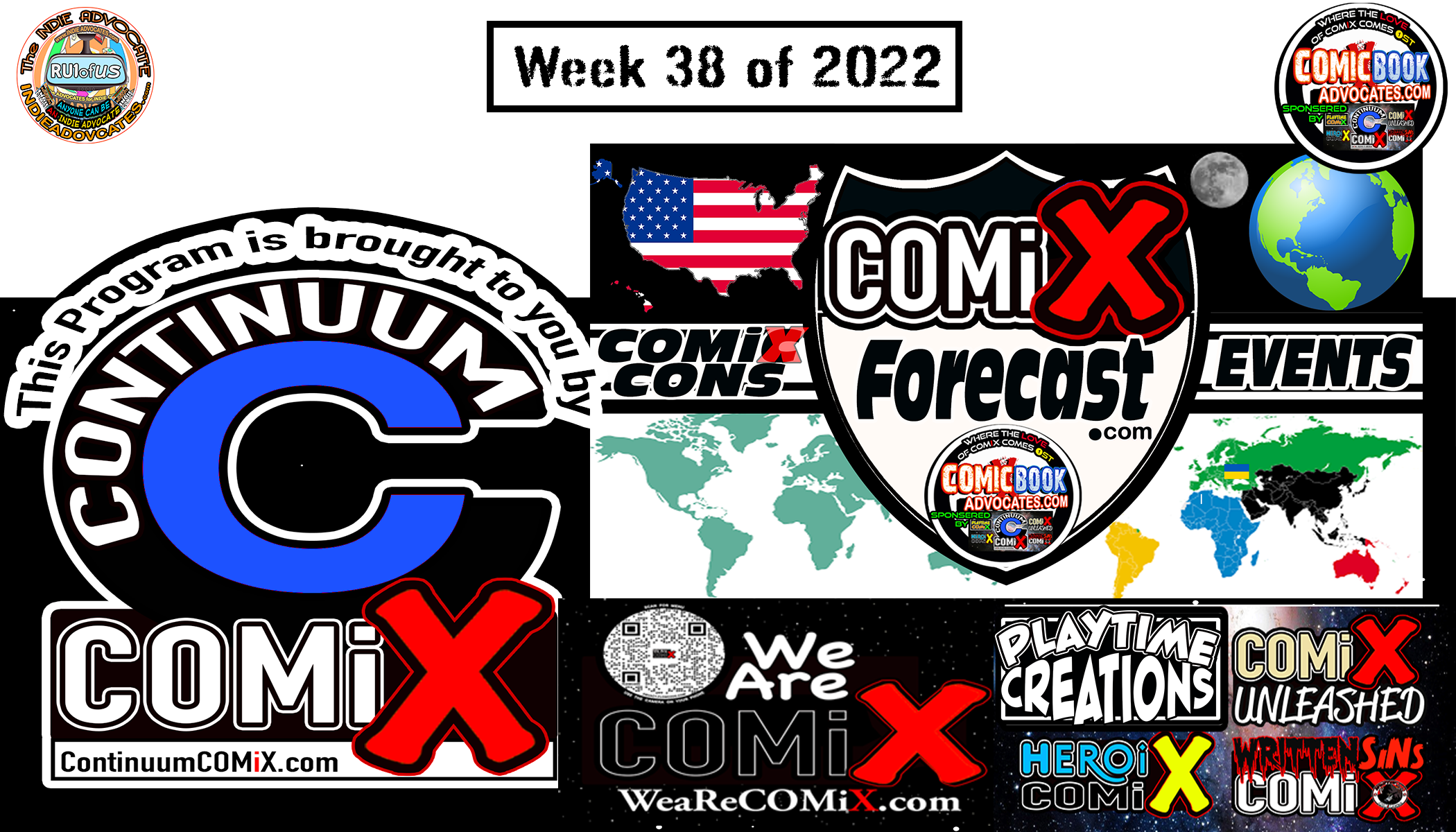 Join the Continuum of Comic Cons by using the COMiXforecast.com MAP for week38of22