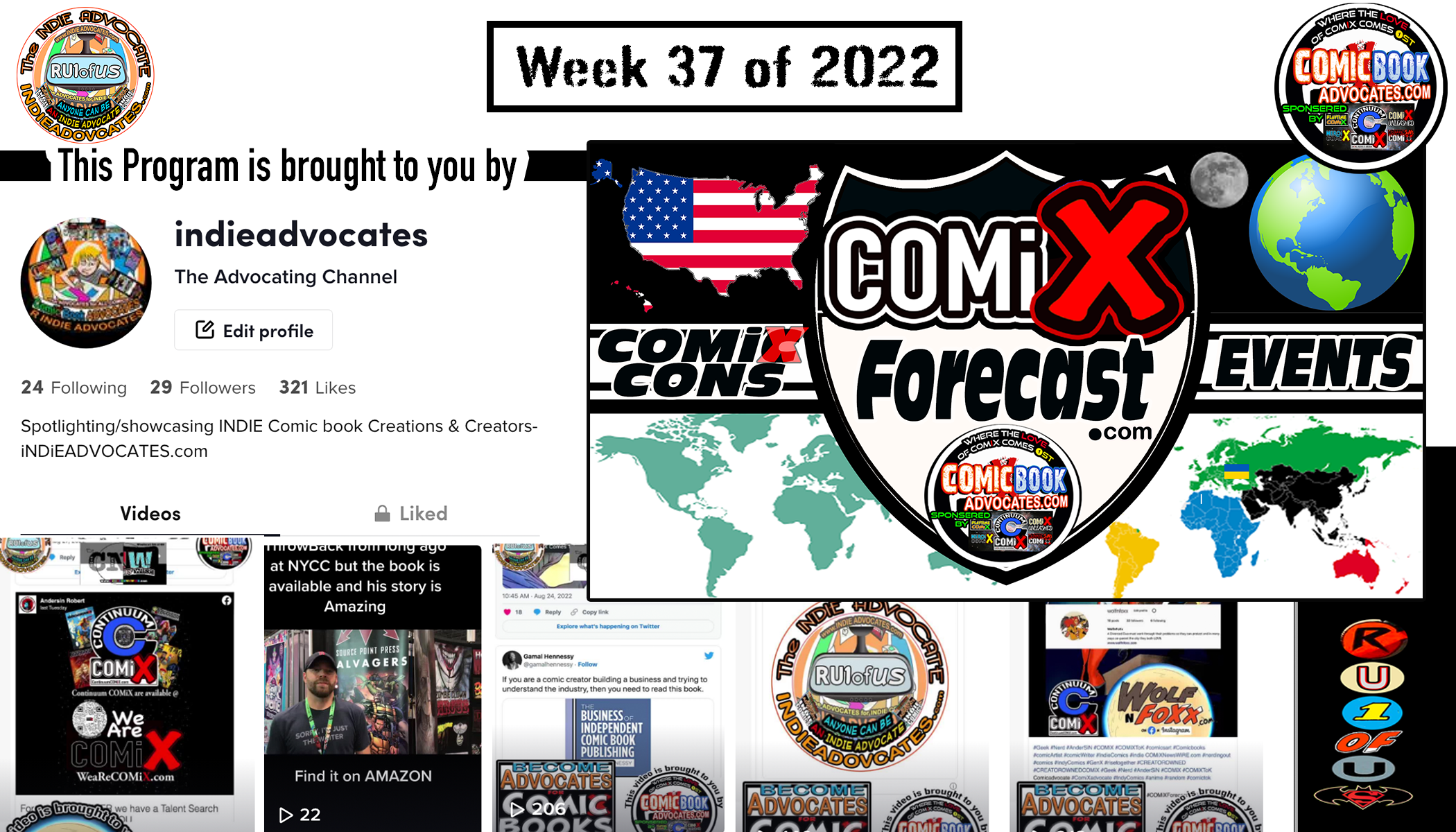  THE COMiX forecast for wk 37 of 22 in search of Indie CREATORS