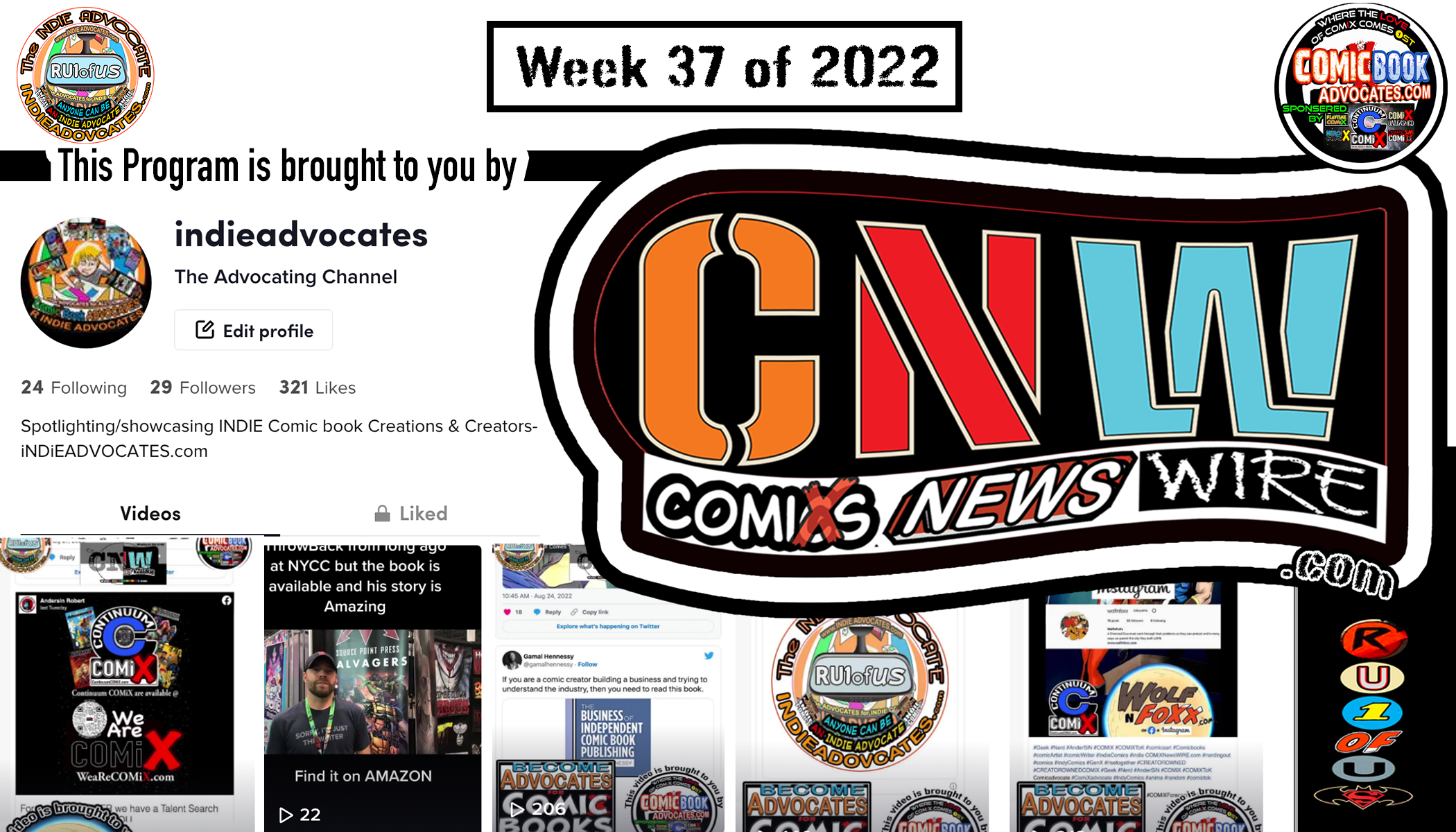 Let’s iNDiE ADVOCATE -THE COMiX NEWS WiRE: wk 37 of 22 – 9/12-18/22.