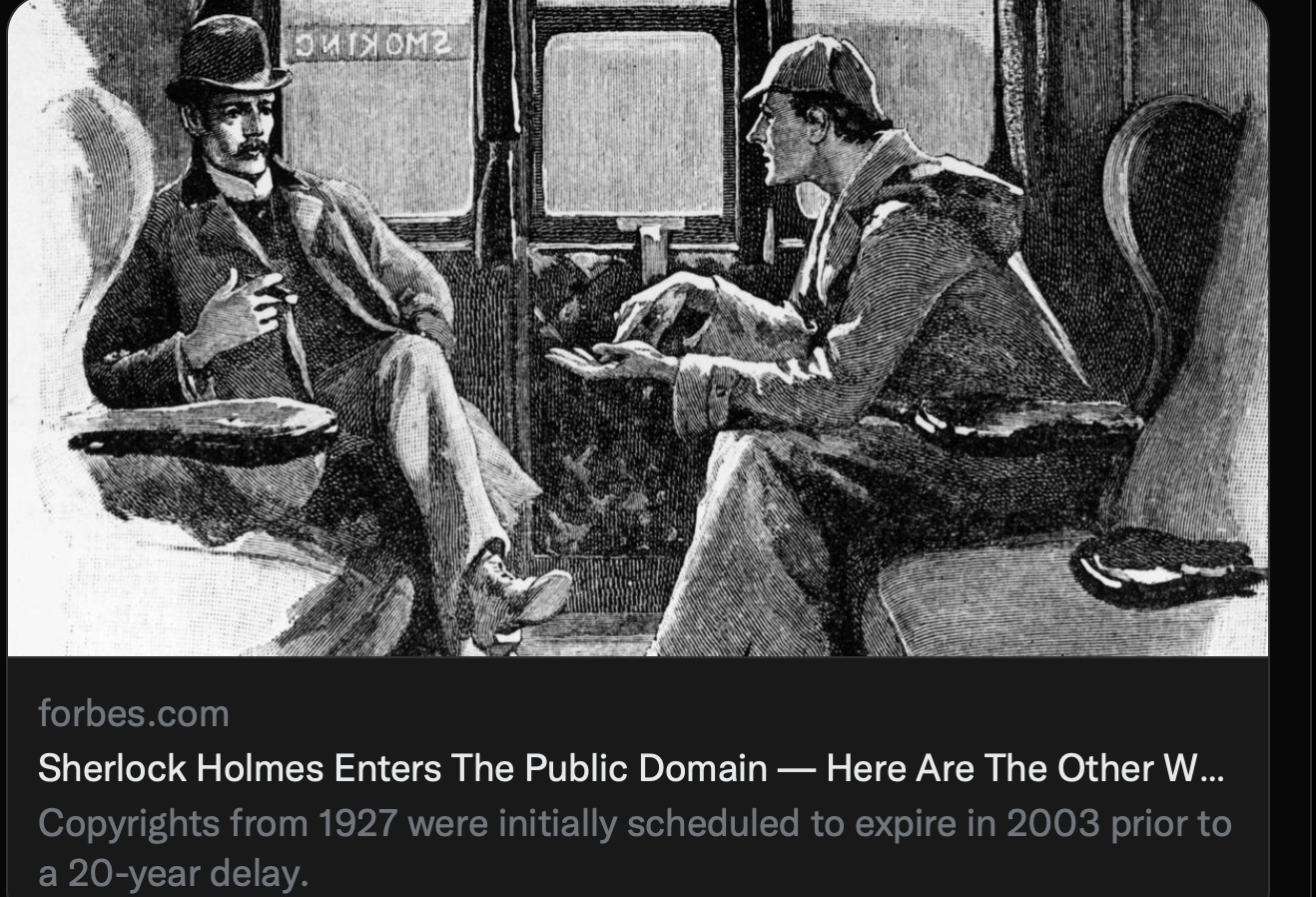 NOW THIS: Sherlock Holmes Enters The Public Domain — Here Are The Other Works Free To Use In 2023
