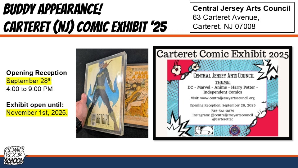 Buddy Scalera heads to t Carteret Comic Exhibit 2025.
